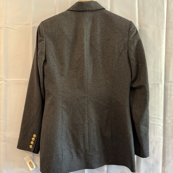 Talbots Jacket Coat Blazer 4 Gray 100% Wool Woolmark Gold Buttons New Tags $178 - Picture 7 of 10